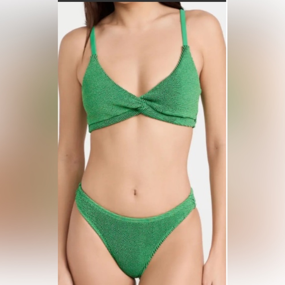 NEW Good american swim bikini top size 7 summer green